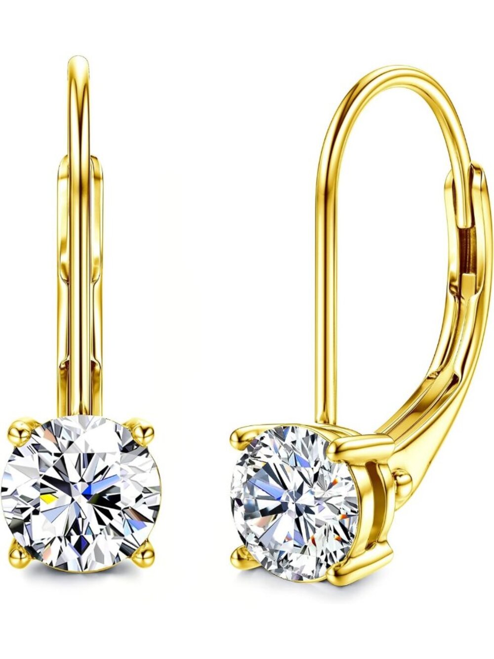 D Color Moissanite Dangle Drop Earrings in Sterling Silver for Women - Elegant